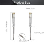 Fielect 5Pcs Tester Screwdriver, Voltage Detector Pen Light Circuit Tester Electric Test Pen Screwdriver AC/DC 100-500V