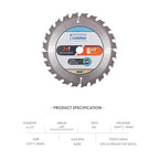 Luckyway 6-1/2 Inch 24T with 5/8 Inch Arbor TCT Circular Saw Blade for Cutting Wood