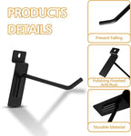 Slatwall Hooks Assortment Kit, 60 Pcs 8" Black Metal Display Hooks for Slat Wall Panels, Garage Storage, Pegboard, Gridwall, Retail Store Organization Accessories
