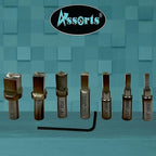 ASSORTS Precision Rotary Broach with MT3 M12 x 1.75 Drawbar Thread and H.S.S Square Punch 7 Pcs– Ideal for CNC, Lathe, Milling & Drilling