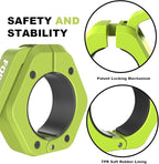 Barbell Clips (Pair), Barbell Clamps, Quick Release Olympic Barbell Clamps with Anti Slip TPR Grip, Barbell Collars for Secure Weightlifting & Powerlifting (Black) (MAG, Green)