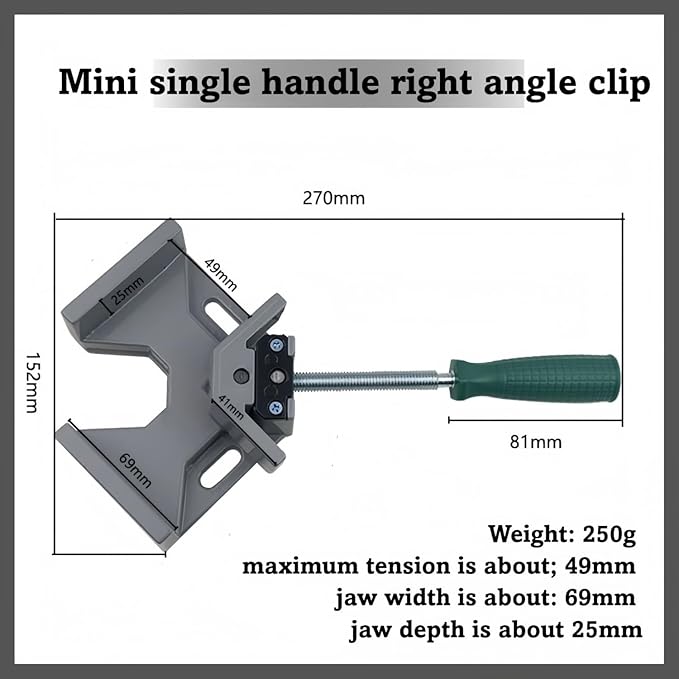 Durable Sturdy Right Angle Clamp 90°, Multi Function Right Angle Clamp with Skid Handle for Woodworking, Aluminum Alloy Adjustable Swing Jaw, Tools for Assembly Alignment Welding Picture (2, B.)