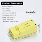 4Pcs Snap-on Quick Wire Connectors, 400V 6A 16-12 AWG, KV228-3P Connector for Luminaire Disconnect