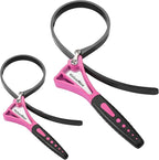 ValueMax 2-piece Strap Wrench Set, Adjustable Oil Filter Wrench with Max Diameter 4" (Small) and 6"(Large), Jar Opener, Pipe, Plumbing, Purple