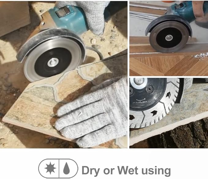 SHDIATOOL 7 Inch Granite Turbo Cutting Blades Two-in-One Design Cut Grind Sharpen Marble Concrete and Bricks