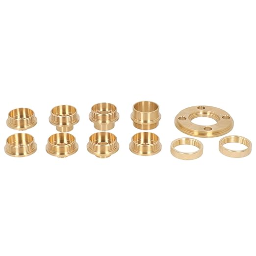 Template Guides, 11Pcs Brass Router Template Guides Bushing Set with Lock Nuts and Adapter Universal Fit Standard Router Bases or Router Insert Plates
