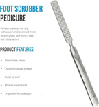 Foot Rasp Foot File Callus Remover Professional 7” Corn Removers for Toes Foot Care Pumice Pedicure Tool to Remove Hard Skin Wet Dry Callus Shaver for Feet, Colossal Stainless Steel by Krisp Beauty