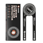 Saker Miter Saw Protractor|7-Inch Aluminum Protractor Angle Finder Featuring Precision Laser-Inside & Outside Miter Angle Finder for Carpenters, Plumbers and All Building Trades (Black)