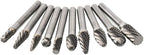 Carbide Burrs Set 1/4 Inch Shank Double Cut Solid Carbide Rotary Burr Set for Die Grinder Drill, Metal Carving, Polishing, Engraving, Drilling(10pcs)