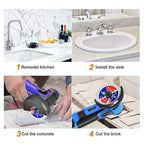 Diamond Blade for Concrete Masonry,3pcs 3 Inch (75mm) with Arbor 3/8-Inch (10mm) Dry/Wet Continuous Rim Diamond Cutting Disc for Granite Marble Stone Hard Concrete Reinforced Concrete