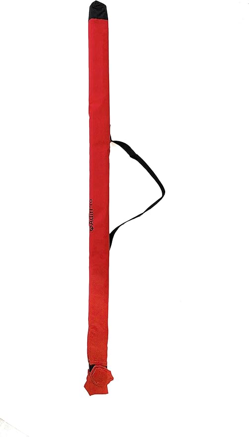 AdirPro 14-Foot Aluminum Grade Rod – 8ths, Dual Sided 5-Section Telescopic Leveling Rod – Bubble Level and Soft Carrying Case Included