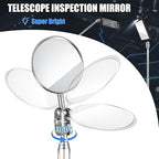 4 Pieces Telescoping Inspection Mirror Telescoping LED Lighted Flexible Inspection Mirror Tool for Checking Observing Vehicle Small Parts (Elegant Style)
