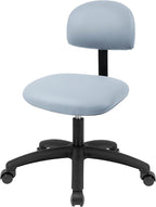 Chair Master FSS Series Square seat Medium (19"-27") seat Height Chair. Vinyl-for Office, Garage, Desk, Shop, Computer, Doctor, Medical, Easy to Clean! (Gray, Medium, Self Braking Casters)