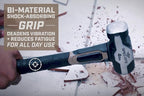 Spec Ops Tools Engineering Hammer, 2.5 lb Sledge hammer with Removable Soft Mallet Cap & Bi-Material Shock Absorbing & Vibration Dampening Handle, 3% Donated to Veterans, Black/Tan