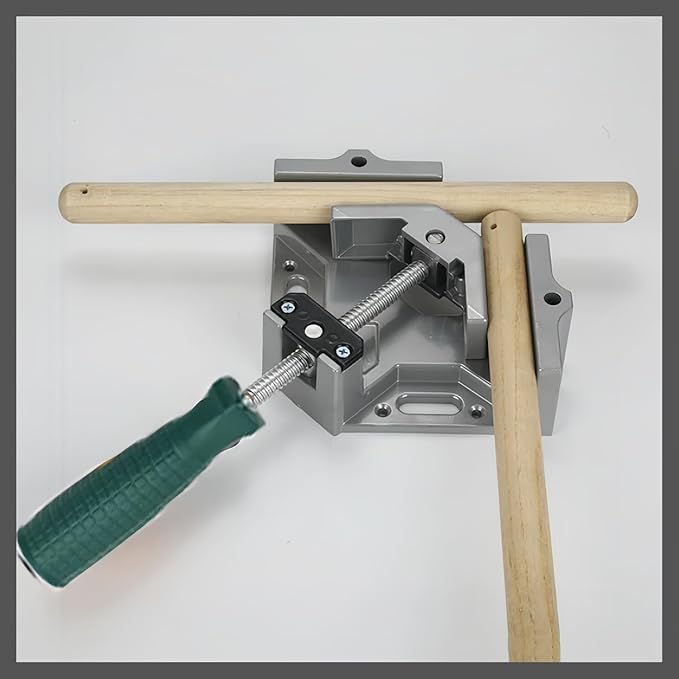Durable Sturdy Right Angle Clamp 90°, Multi Function Right Angle Clamp with Skid Handle for Woodworking, Aluminum Alloy Adjustable Swing Jaw, Tools for Assembly Alignment Welding Picture (2, B.)