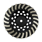 Benchmark Abrasives 7 Inch Concrete Grinding Wheel Threaded Swirly Turbo Diamond Cup Wheel with 5/8"-11 Arbor Hole for Masonry, Marble, Natural Stone, Concrete - Angle Grinder Attachments (7”)