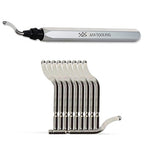 AFA Tooling - Deburring Tool with 11 High Speed Steel Swivel Blades - Works on Metal, Stainless Steel, Resin, PVC Pipes, Copper, Plastic and 3D Printed Edges - 3D Printing Burr Removal Reamer Tool