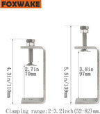 Stainless Steel C Clamps 3.2In for Mounting, Heavy Duty Metal U Clamp for Metal Working Small Desk Clamp with Stable Wide Jaw Opening & Protective Pads/I-Beam Design (2pcs)