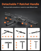 24 in 1 Magnetic Ratchet Screwdriver Set, DIY Mini Screwdriver Set, Multi Bit Magnetic Drive Set with Detachable Ratchet Handle, Portable Precision Repair Tool Kit for Furniture Computer Bicycle