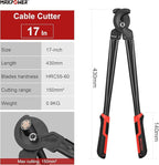 MAXPOWER Cable Cutters, 17-Inch Heavy Duty Cable Cutter for Cutting Aluminum, Copper, and Communications Cable Up to 150mm²