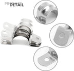 20Pcs 1 Inch Stainless Steel Conduit Clamps, Two Hole U Bracket Rigid Pipe Metal U Clamp Conduit Strap Tension Clips U-tube Clamp Heavy Duty