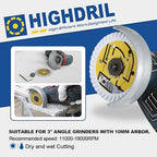 HIGHDRIL Diamond Concrete Blade 3" 75mm x Arbor 3/8" 10mm - 4pcs Angle Grinder Cutting Disc for Cutting Granite Hard Concrete Products Hard Artificial Natural Stones Clinker