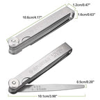 Spurtar Feeler Gauges 0.001-0.04" (0.03-1.00mm) 32 Blades Tapered Feeler Gauge Set Stainless Steel Dual Marked SAE and Metric for Measuring Gap Thickness or Width for Spark Plug, Valve, Piston, Guitar