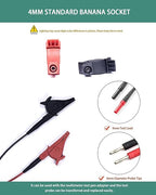 Multimeter Alligator Clips, Heavy Duty Alligator Clips Set Full Insulated with 4mm Banana Jack Socket for Electrical Test