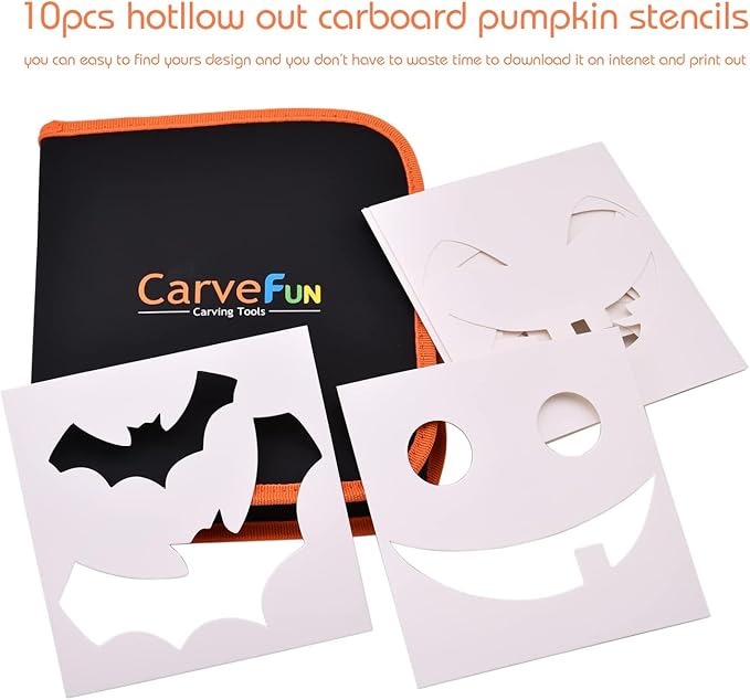 Pumpkin Carving Kit Heavy Duty Stainless Steel Tools with Carrying Case (Total 31 Pieces) Pumpkin Carver Pumpkin Sculpting Set Halloween Party Decorating Gift for Adults (Blue)