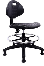 Chair Master (Medium Bench Stool, Glides Easy to Clean! Ergonomic Polyurethane Stool. Seat Height Range 18"-26". Adjustable Footring. for Home Office Lab Workstation