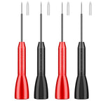 4 Pack 2mm Extended Needle Test Probes, 600V/10A Non-Destructive Insulation Wire Piercing Needle Stainless Steel Extra Thin Electrical Needle multimeter Probe for Fluke Meter Test Lead (Black-Red)