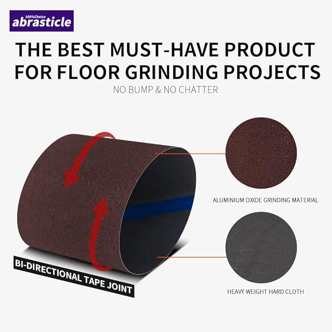 12 Packs 8 x 19 inch 40 Grit Cloth Floor Sanding Belts Ideal for Sanding Commercial and Residential Flooring