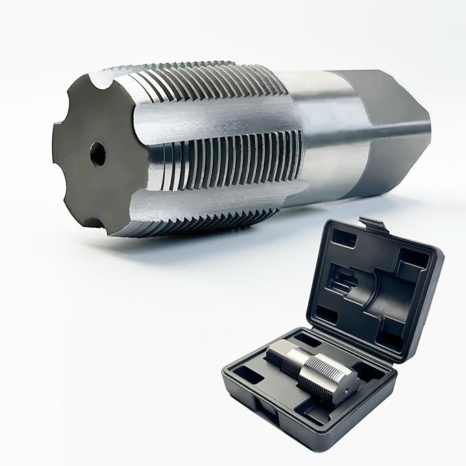 1-1/4"-11-1/2 NPT Pipe Tap, Precision Carbon Steel NPT Tap Set for Clean Accurate Threads, 1-1/4-11-1/2" NPT Tap, Perfect for Plumbers Mechanics DIYers, with Durable Plastic Case.