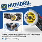 HIGHDRIL 3" 75mm Circular Saw Blade Set 4pcs - Diamond/HSS/Carbide Cutting Disc for Angle Grinder Cutting Porcelain Tile Ceramic Marble Granite Wood Plastic Metal