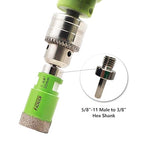 Diamond Core Drill Bits 1-3/8" 35mm 5/8-11 Thread Plus Adapter 5/8"-11 Male to 3/8" Hex Shank,Tile Hole Saws for Porcelain Tile,Granite,Marble,Concrete,Masonry