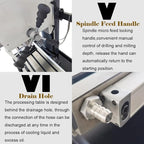 110V Mini Drilling and Milling Machine R8 Spindle Taper, 0.9" Max Drilling Vertical Mill Drill Machine with 50-2250RPM Variable Speed Benchtop Mill/Drill Machine with Supporting Base