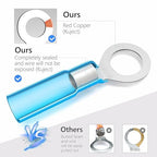 Kuject 540PCS Heat Shrink Wire Connectors Kit, Electrical Waterproof Crimp Butt Terminals, Insulated Spade Connectors for Automotive Marine Boat Truck, Include Rings Forks Spade Butt Splices