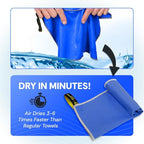 Backpacking Ultralight Quick Dry Microfiber Soft Fast Drying Hand and Face Towel Wash Cloth Camping Yoga Hiking Active Lifestyle Small (Blue, Small)