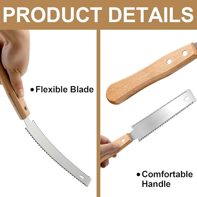 Gisafai 2 Pcs 6 Inch Small Woodworking Hand Saw Japanese Flush Cut Flexible Double Edge Tpi 17/14 Pull Woodworking Saw for Craft Mini Wood Handle Garden Trim for Hardwoods Softwoods DIY