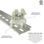 Dinkle White DK2.5N-WE DIN Rail Terminal Block Screw Type UL 600V 20A 12-22AWG, Pack of 100