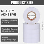 Treela 20 Rolls Electrical Tape 3/4 Inch Waterproof Vinyl Electrical Insulating Tape Flame Retardant Indoor Outdoor High Temperature Resistance Accessory for Wire and Cable(White,66 ft)