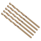 Drill Bit, #41 Cutting Diameter, 4341 HSS Gold Finish 118° Cutting Angle Number Jobber Bits - (Applications: for Drilling Soft Metal Plastic Wood), 5-Pieces