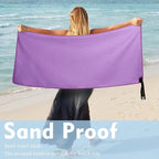 Microfiber Travel Towel, Soft Lightweight Quick Dry Towel, Super Absorbent Compact Travel & Sports & Beach Towels for Camping, Backpack, Gym, Swimming, Yoga, Hiking (S:16"×32" -Purple)