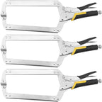 ZOENHOU 3 Pack 18 Inch Large C Clamp Locking Plier with Swivel Pads and Rubber Handle, C Type Adjustable Vise Grip Locking Pliers, Weldingc C Clamp Plier for Metal DIY Woodworking