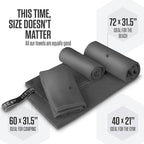 VENTURE 4TH Quick Dry Towel. Microfiber Travel Towel Ideal for Camping, Hiking, Backpacking, Gym. Lightweight & Fast Drying Travel Towels for Body. Compact & Easy to Pack - Charcoal Extra Large