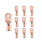 10pcs 2/0 AWG-1/4”(M6) Ring Terminals 00 Gauge Copper Wire Lugs Battery Cable Ends Heavy Duty Battery Cable Terminal Connectors