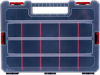 2-Pack Small Parts Organizer Box – Stackable Hardware Storage Organizer Case with 20 Compartments & Dividers – Screw, Nut, Bolt, Drill Bit Organizer for Garage, Workshop, Crafts