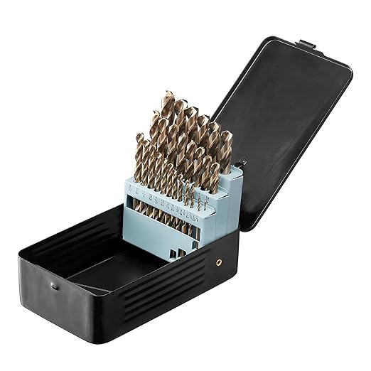 VEVOR Cobalt Drill Bit Set, 29Pcs (1/16" - 1/2") M35 High Speed Steel Cobalt Bits with Storage Case, 135 Degree Tip Twist Jobber Drill Bit for Metal, Stainless Steel, Aluminum Alloy, Wood, Plastic