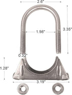 1.75" Universal Heavy Duty Exhaust U Clamp 1 3/4 Inch Stainless Steel Muffer U-Bolt Clamps