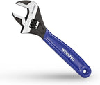 WORKPRO 8-Inch Adjustable Wrench, Cr-V Steel Wide Jaw Black Oxide Wrench, Metric & SAE Scales, for Home, Garage, Workshop and DIY